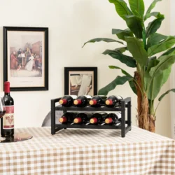 Vyno lentyna 42,5x24,5x20,5cm., juodos spalvos