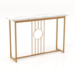 Konsolė 120x30x80,5cm., baltos/auksinės spalvos