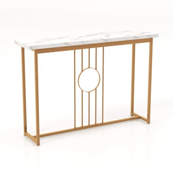 Konsolė 120x30x80,5cm., baltos/auksinės spalvos