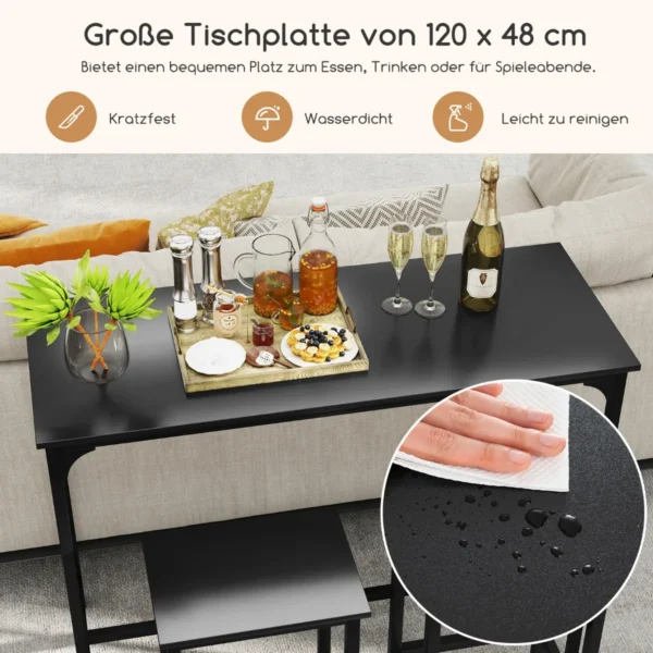 Rinkinys iš 2 baro kėdžių ir stalo, juodos spalvos