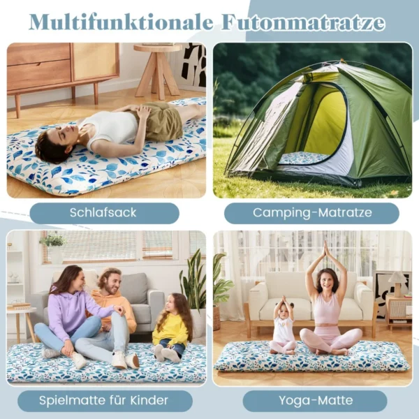 Japoniškas futonas 140x200cm., mėlynos spalvos