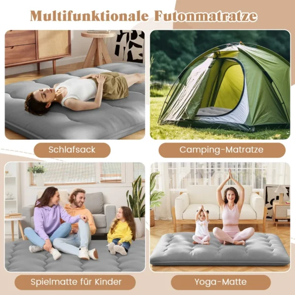 Japoniškas futonas 140x200cm., pilkos spalvos