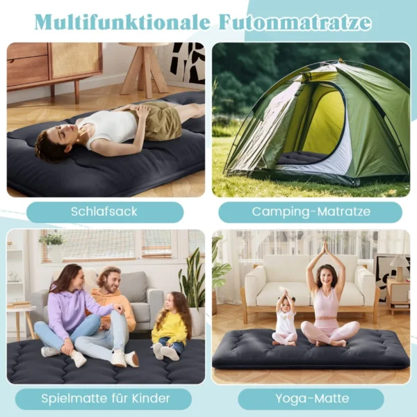 Japoniškas futonas 90x200cm., juodos spalvos