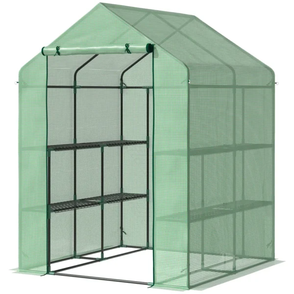 Šiltnamis Outsunny 143x138x195cm., žalios spalvos