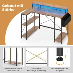 Rašomasis stalas 120x80x87cm., rudos/juodos spalvos