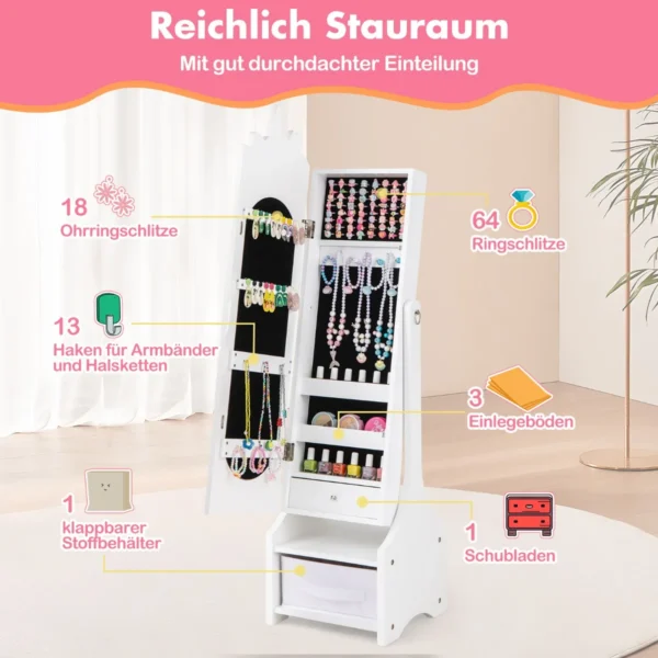 Vaikiškas veidrodis 31,5x30x115cm., baltos/juodos spalvos