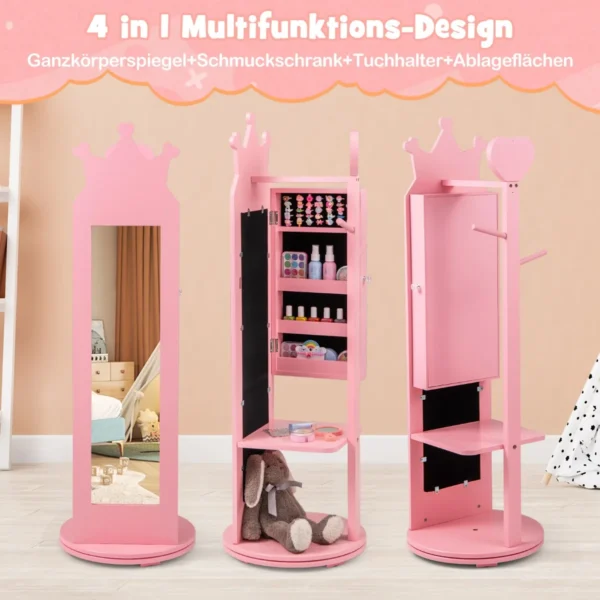 Vaikiškas veidrodis 36x36x112cm., rožinės spalvos