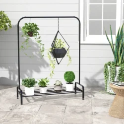 Drabužių kabykla 112x42x145cm., juodos spalvos