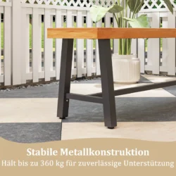 Rinkinys iš 2 sodo suoliukų 160x32x45cm., šviesiai rudos/juodos spalvos