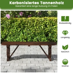 Sodo suoliukas 120x28x37cm., tamsiai rudos spalvos