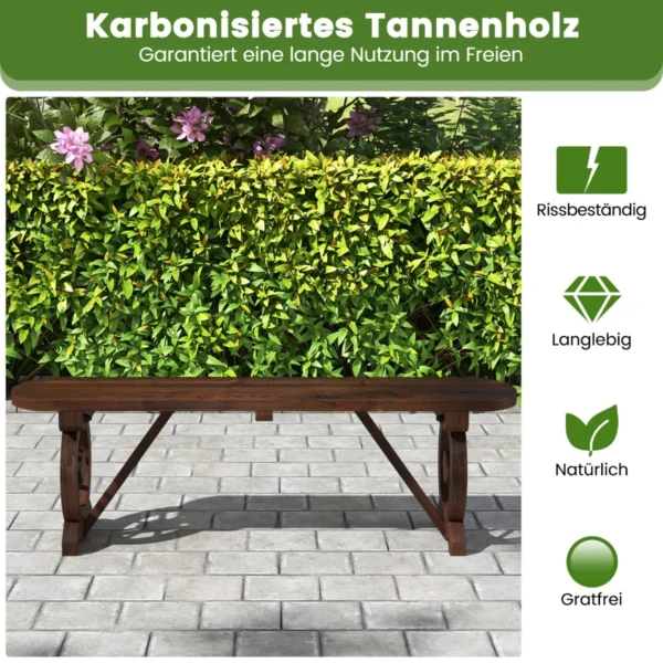 Sodo suoliukas 120x28x37cm., tamsiai rudos spalvos