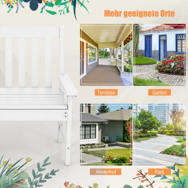 Sodo suoliukas 132x65x91cm., baltos spalvos