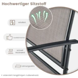 Sodo baldų komplektas iš 2 dalių, juodos/pilkos spalvos