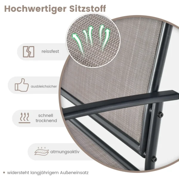 Sodo baldų komplektas iš 2 dalių, juodos/pilkos spalvos