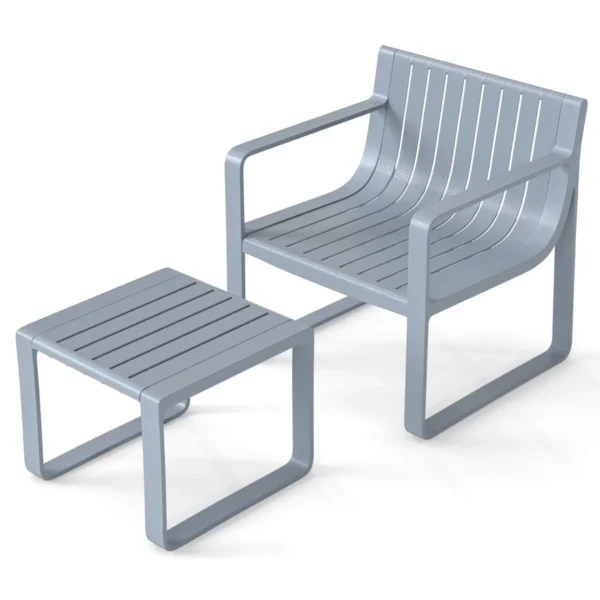 Sodo baldų komplektas iš 2 dalių, pilkos spalvos