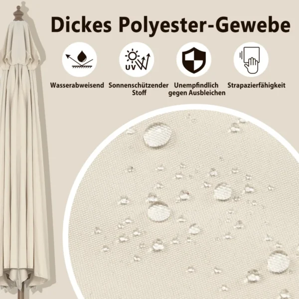 Lauko skėtis 270x248cm., smėlio spalvos