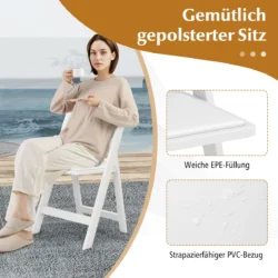 Rinkinys iš 2 sodo sulankstomų kėdžių 46x44x79cm., baltos spalvos