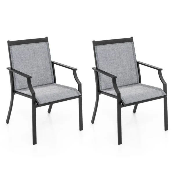 Rinkinys iš 2 sodo kėdžių 66x61x90cm., pilkos/juodos spalvos