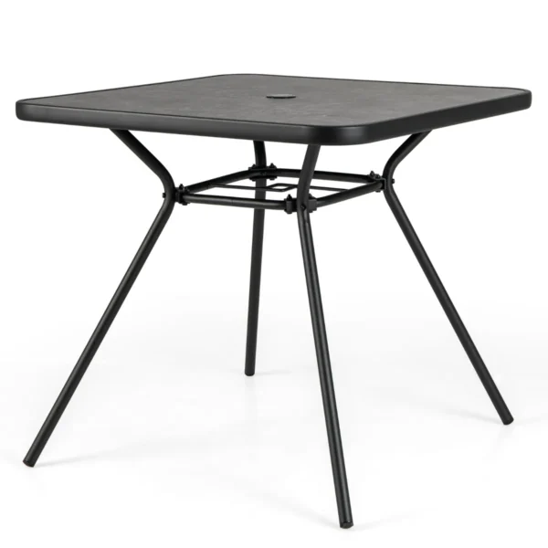 Lauko stalas 80x80x72,5cm., juodos spalvos