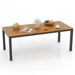Lauko stalas 200x90x75cm., rudos/juodos spalvos