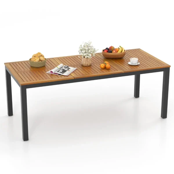 gartentisch-esstisch-hw71585_2_.webp Lauko stalas 200x90x75cm., rudos/juodos spalvos