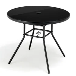 Lauko stalas 86x86x71cm., juodos spalvos
