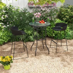 Lauko stalas 68x68x97cm., juodos spalvos