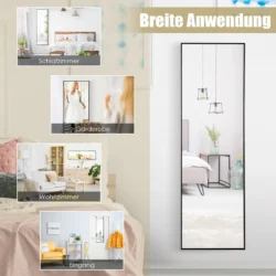 Pakabinamas veidrodis 120x37x2cm., juodos spalvos