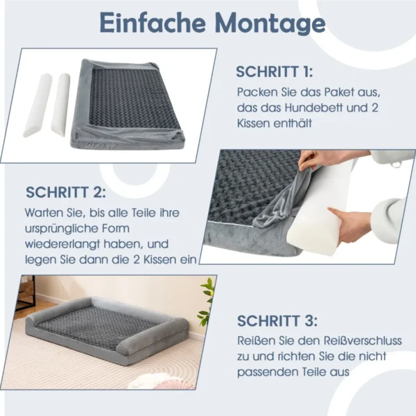 Šuns guolis 122x89x18cm., pilkos spalvos