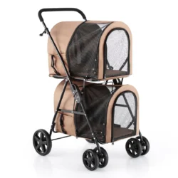 Vėžimėlis šunims 51x68x105cm., smėlio/juodos spalvos