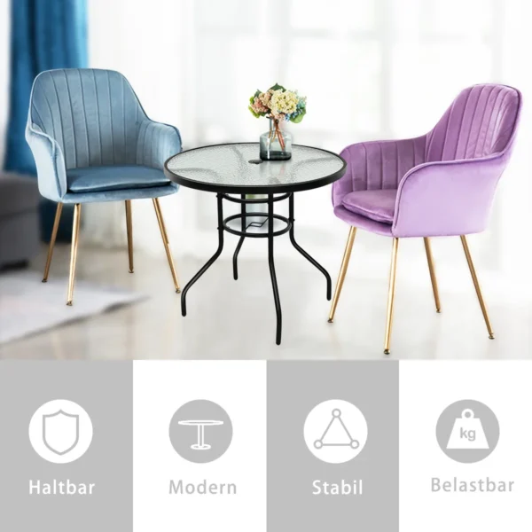 Lauko stalas 81x81x71cm., juodos spalvos