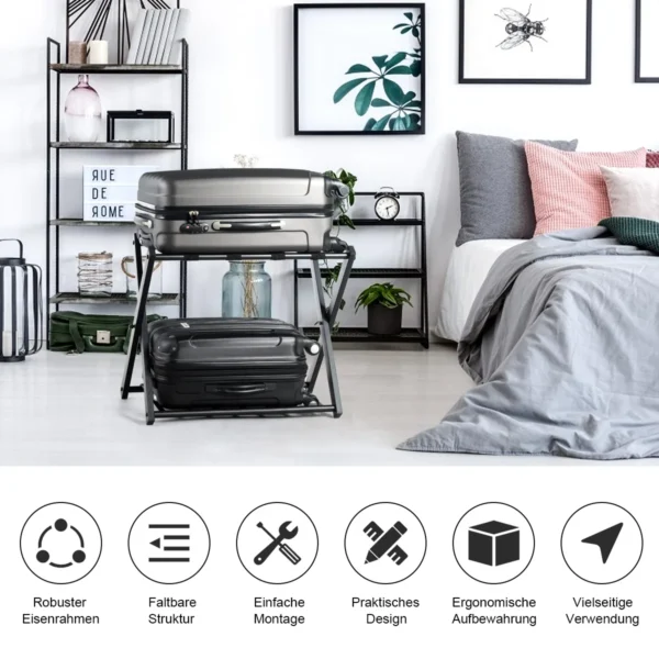 Stovas lagaminui 68x43x58cm., juodos spalvos