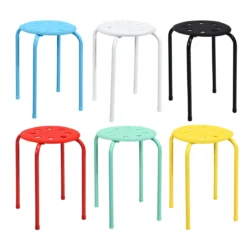 Rinkinys iš 6 taburėčių 30x30x44,5cm., įvairių spalvų