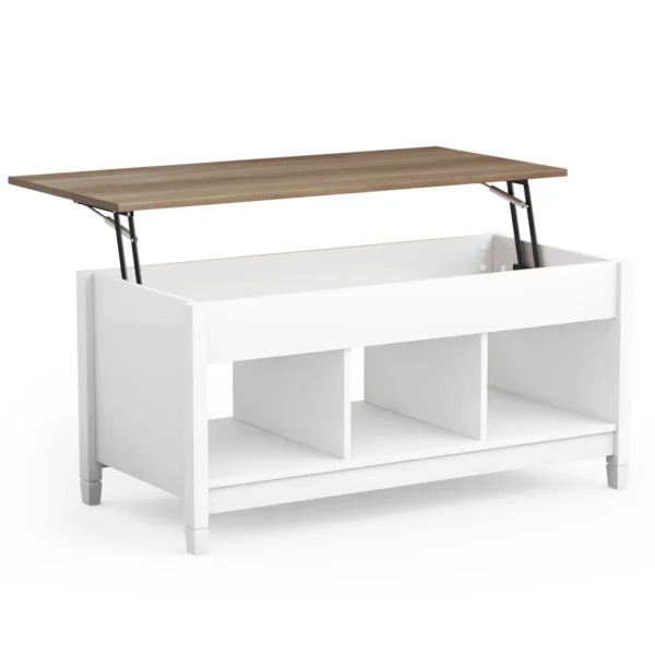 Kavos staliukas 105x52x49cm., baltos/rudos spalvos