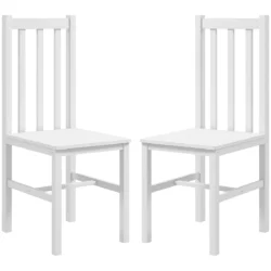 Rinkinys iš 2 valgomojo kėdžių Homcom 38,5x47,5x99cm., baltos spalvos 