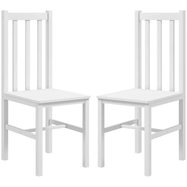 Rinkinys iš 2 valgomojo kėdžių Homcom 38,5x47,5x99cm., baltos spalvos 