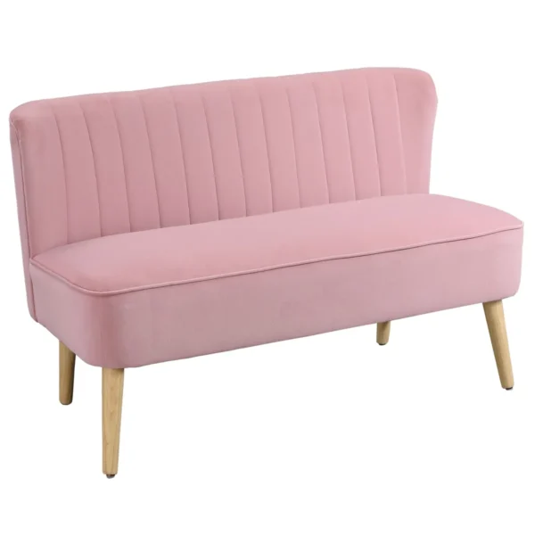 Sofa Homcom 117x56,5x77cm., rožinės/šviesiai rudos spalvos 