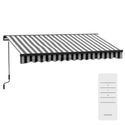 Markizė Outsunny 395x250x150cm., baltos/juodos spalvos