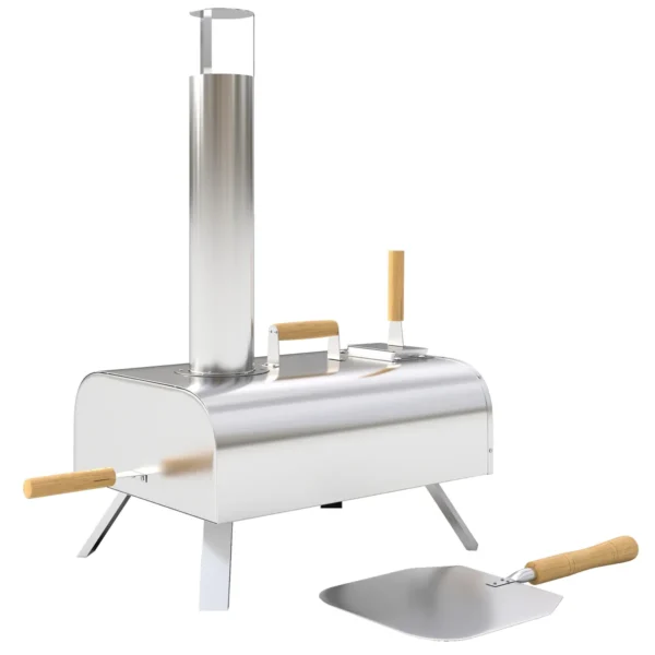 Picos krosnis Outsunny 79x36x75cm., sidabrinės/šviesiai rudos spalvos