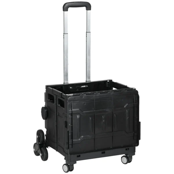 Pirkinių vežimėlis Homcom 52x48x100cm., juodos/sidabrinės spalvos