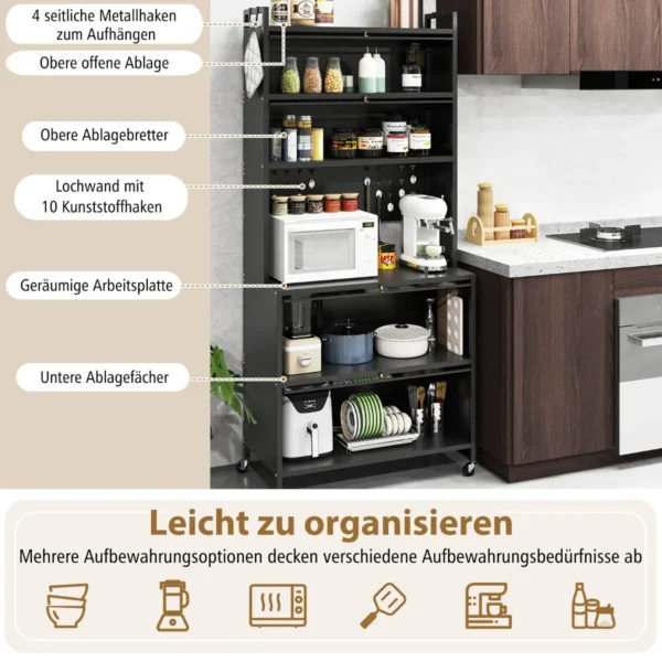 Virtuvės spintelė 80x40x178cm., juodos spalvos