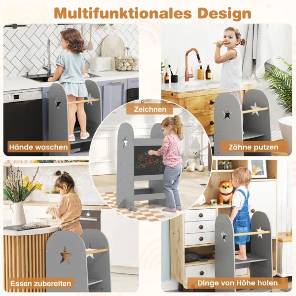 Virtuvės bokštelis 56x50x85cm., pilkos spalvos