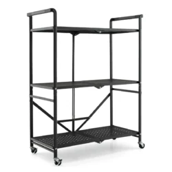 Vežimėlis-lentyna 72,5x33x93,5cm., juodos spalvos