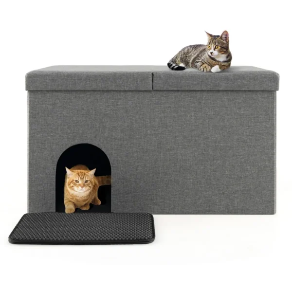 katzenh_hle-katzenhaus-pw10076gr_1_.webp Kačių tualetas 90x50x50cm., pilkos spalvos