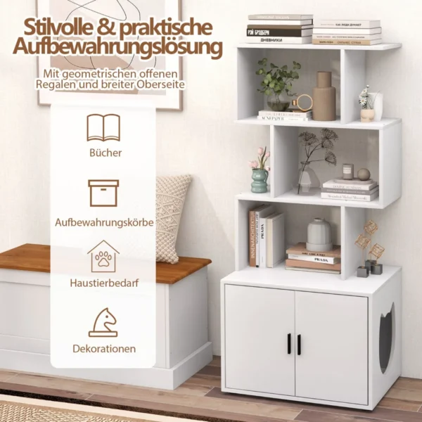 Kačių tualetas 60x45,5x142cm., baltos spalvos