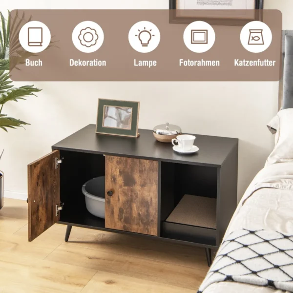 Kačių tualetas 90x50x54cm., juodos/rudos spalvos