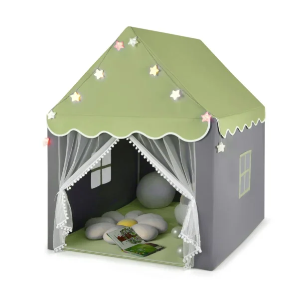 kinder-spielzelt-tp10005gn_10_.webp Žaidimų palapinė 105x121x136cm., žalios/pilkos spalvos