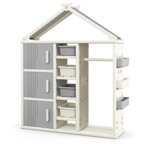 Vaikiška lentyna 129,5x34x156cm., baltos/pilkos spalvos