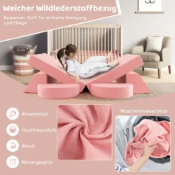 Vaikiška modulinė sofa 105,5x101x48cm., rožinės spalvos