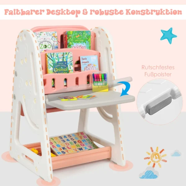 kinderstaffelei_zum_malen-magnetische_kinderstaffelei-_6_.webp Piešimo lenta su kėdė, baltos/rožinės spalvos